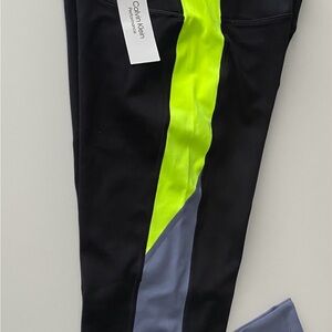 Calvin Klein Black and Bright Yellow Leggings